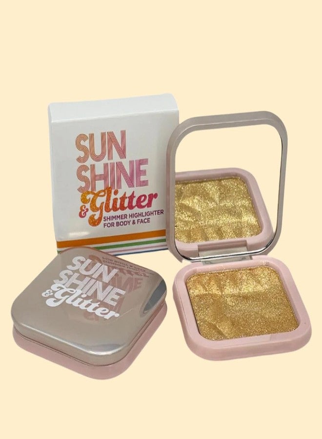 Sunshine & Glitter Highlighter Shimmer Compact - Sunshine - Image 1